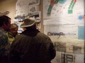 The mayor checks out process materials on an upcoming Carbondale development